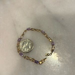 10k REAL GOLD Elegant Gold and Purple Bracelet